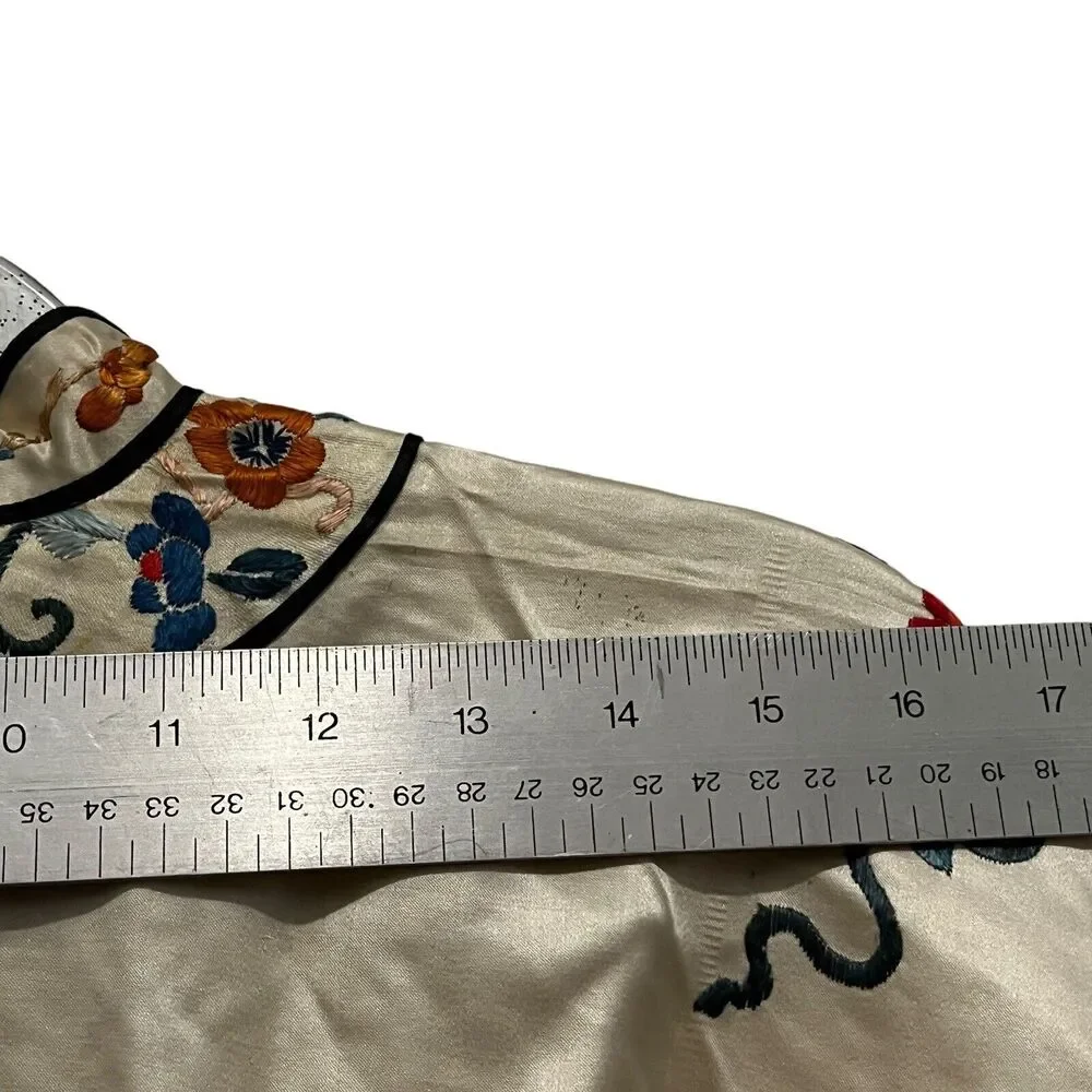 Chinese Silk Robe Qing Dynasty Antique Koi Fish Embroidered Brought US WWII Era